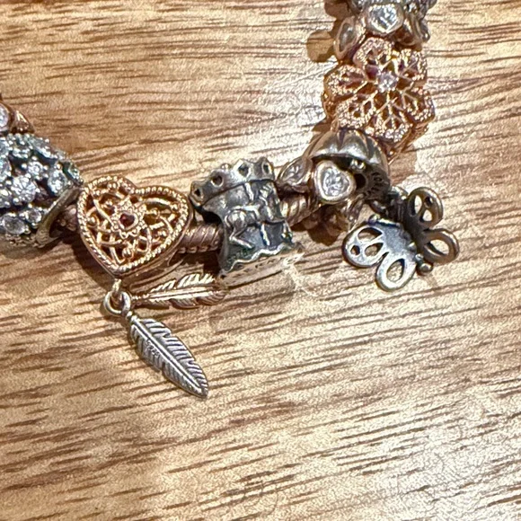 Pandora authentic bracelet & charms boho whimsical set - Picture 6 of 8